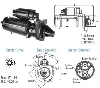 ZM8082502 - ARRANQUE 12V 10D CASE - NEW HOLLAND